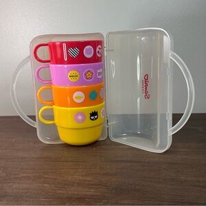 2008 Sanrio Hello Kitty & Friends 4pc Stackable Cup Set in Case